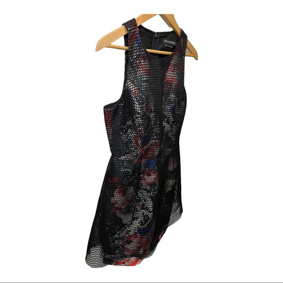 SACHIN AND BABI ROSA BLACK OVERLAY FLORAL SLEEVELESS FIT AND FLARE DRESS - Picture 5 of 15
